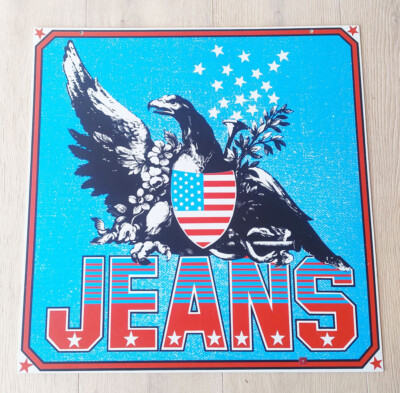 Jeans USA Eagle Eagle Sign Advertising Advertising Plastic Approx 48x48cm 1980s