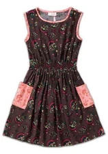 Matilda Jane ISLA Dress 8 Brown Floral Girl's Friends Forever 435 NWT