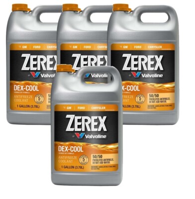 Zerex 4 Gallons Coolant Antifreeze Orange Dex Cool 50/50 Prediluted 4 x 1 Gallon