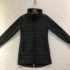 Mpg Womens 650 Fill Power Maxi Down Puffer Jacket Parka Black Size Small