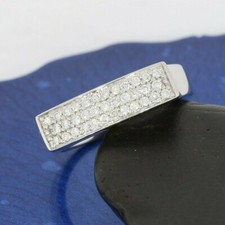 1.31 Ct Round Simulated Diamond Engagement Men's Band Ring 925 Sterling Silver