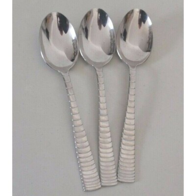 Mer Sumon Rib Line R Yamazaki Nola 3 Soup Spoons Vertical Curved Rib Line Square Handle ...