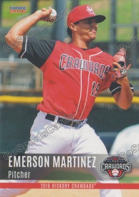 2016 Hickory Crawdads 2nd Emerson Martinez RC Rookie Texas Rangers VZ
