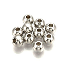 10 Stainless Steel 304 Grade 6mm Smooth Seamless Round Silver Spacer Beads