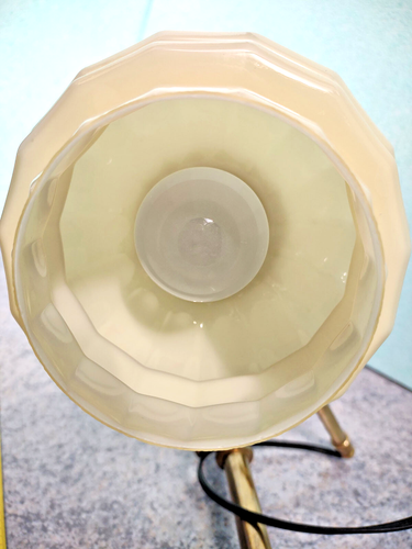 Lampada da tavolo fine 1800 Francia in ottone e vetro opalino con base in marmo - Picture 10 of 12