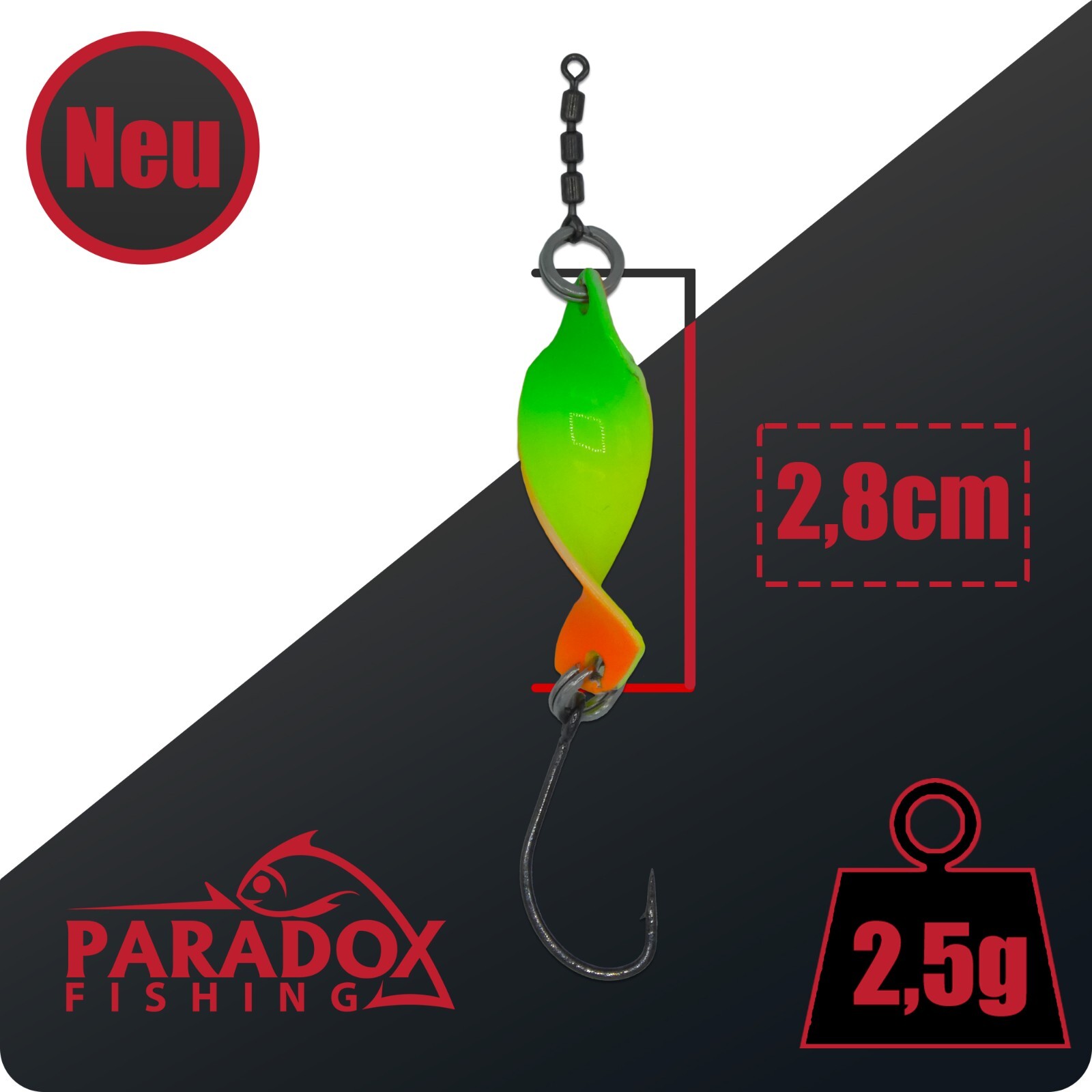 Set 10 Cucchiai Da Pesca Paradox 2.5g - Con Scatola E Moschettoni Per Trote - Foto 2
