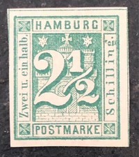 HAMBOURG 2 1/2 S. Mi 9 (*) XF - CV +110 Euros (A2De)