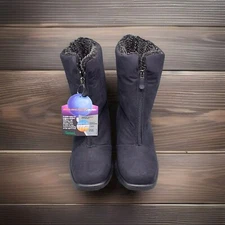 New Without Box Toe Warmers Canada Black Michelle Zip Front Fleece Lined Boots 7