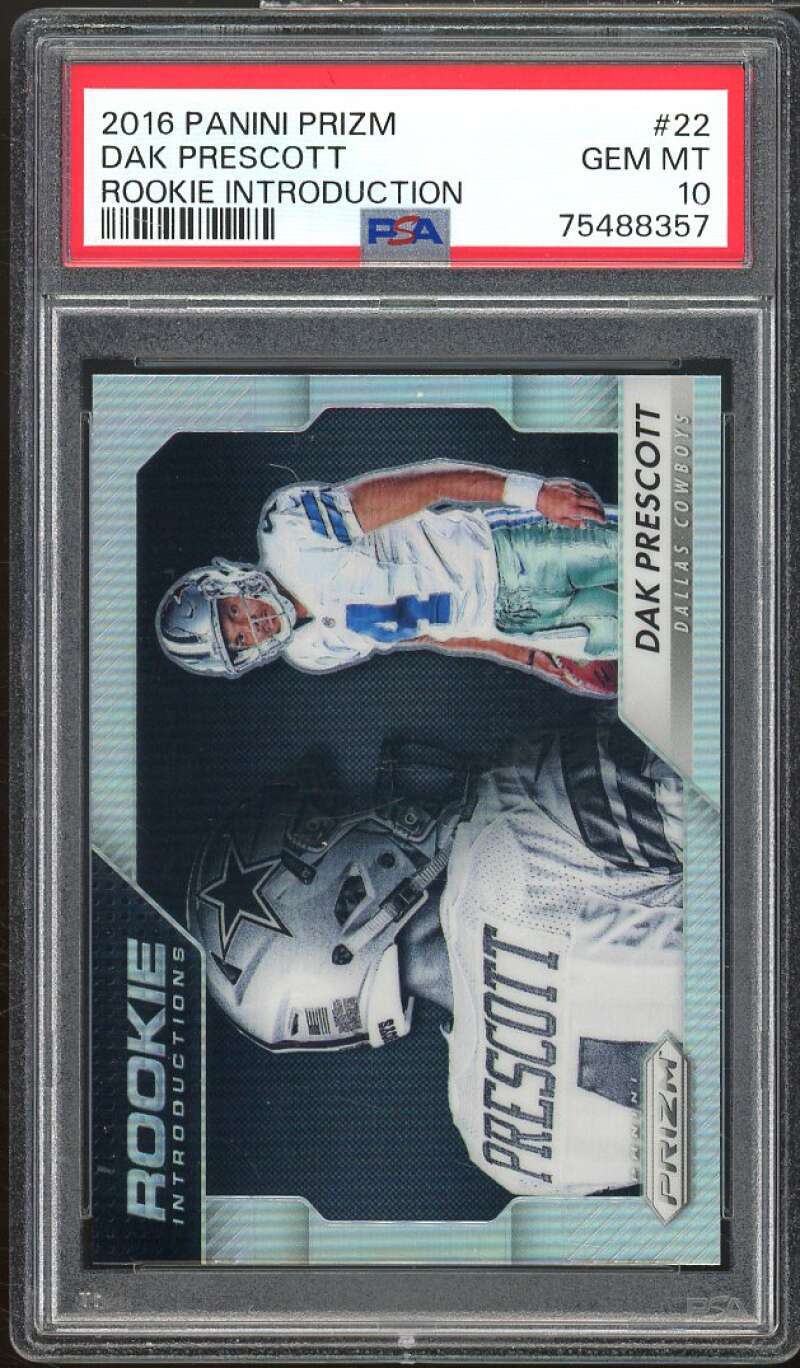 Dak Prescott Rookie Card 2016 Panini Prizm Rookie Introductions #22 PSA 10