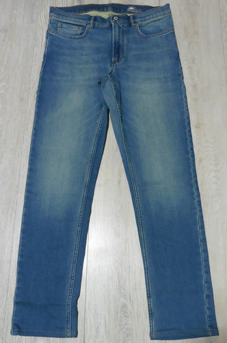 FAHERTY MENS 31 X 29 STRETCH TERRY JEANS DENIM PANTS 5-POCKET BLUE SLIM STRAIGHT