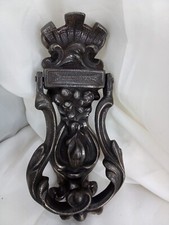 Original Antique Kenrick Door Knocker Flower Ptn Cast Iron Victorian Antique
