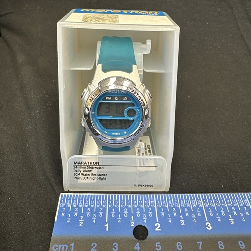 Marathon by Timex Vintage Digital Watch Blue Turquoise Strap in original package - Picture 14 of 15