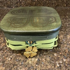Longaberger 2014 IRISH TRADITIONS Basket Set St. Patrick's lid liner prot tie on