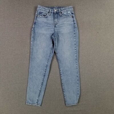 Old Navy Size 2 High Rise O.G. Straight Jeans Stretch Light Wash Heavy Denim
