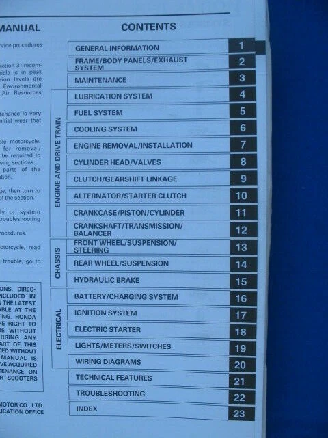 Honda 1997 1998 CBR1100XX Factory Service Shop Manual P374 - Imagem 3 de 4