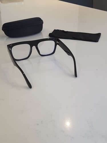 Shiny black optical anti blue rays designer Style Frames Square Eyewear - Picture 4 of 12