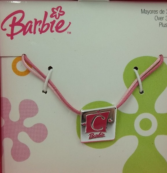 Collar para niñas Barbie en plata de ley con letra C
