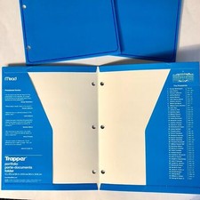 Mead Trapper Portfolio Folder 2 Pocket 3 Holes Blue The Presidents Set of 3