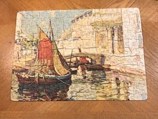 Vintage Picture Puzzle-2 Half Pieces Missing