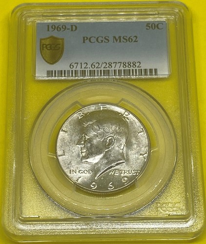 1969 D Kennedy Half Dollar 50c PCGS MS62 - Picture 2 of 4