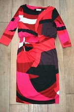 NEW! PHASE EIGHT ruche side dress SIZE 10 geometric print stretch smart occasion