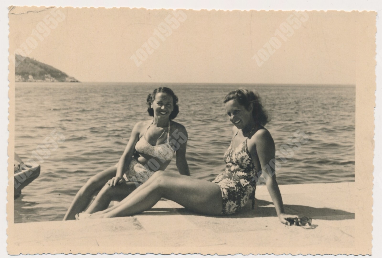 Two Swimsuit Women Beach Swimwear Ladies Pretty Females Vintage Photo Original