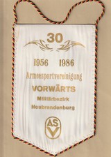 NVA Wimpel Milit&auml;rbezirk Neubrandenburg 30 Jahre ASV  ca 25 cm x 16 cm