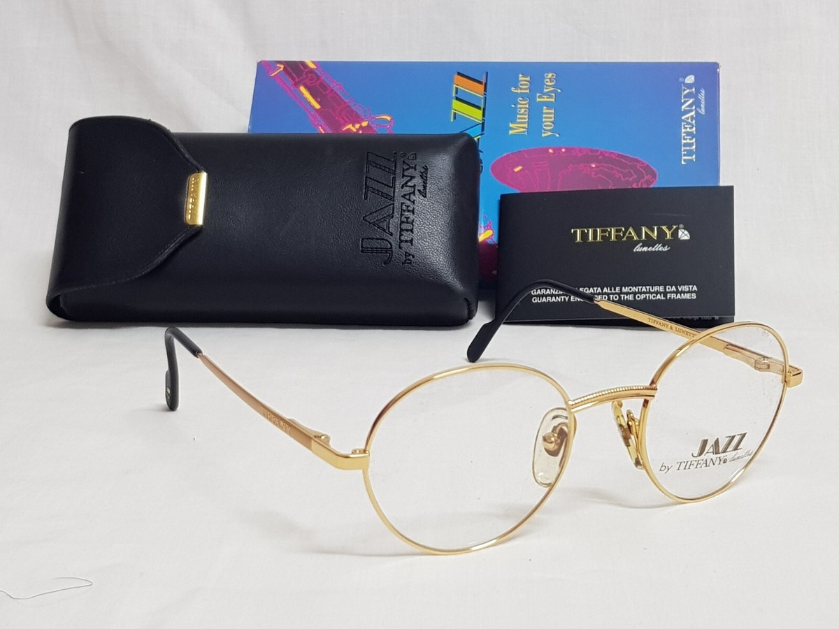 NEW RARE VTG JAZZ by TIFFANY LUNETTES TJ32 C4 23K GOLD PLATED