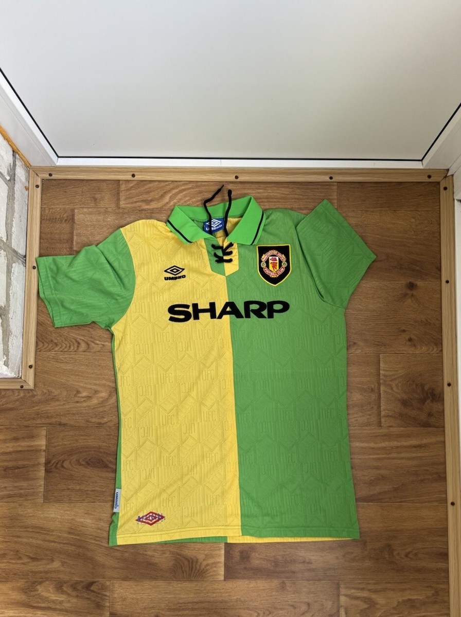 ウェア Manchester United 1992/94 Away Uniform MANCHESTER UNITED #7CANTONA 1992-1994 AWAY FOOTBALL SHIRT