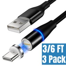 3/6Ft Magnetic USB C Type C Cable Fast Charger Adapter Cord For Samsung Android