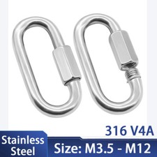 Quick Link Chain Repair Stainless Steel Screw Lock Fastener Carabine Rope Hook