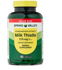 Spring Valley Milk Thistle Dietary Supplement Capsules 175 mg 180 Count