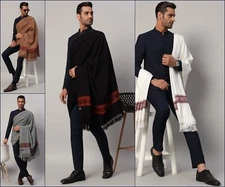 Pashmina Cashmere Oversize Solid Shawl Stole Soft men's Wool Wrap India Throw