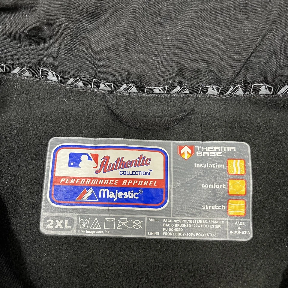 Chaqueta Chicago White Sox Para Hombres 2XL XXL Negra Majestuosa Cremallera Completa Base Térmica Dugout Foto 4 de 4