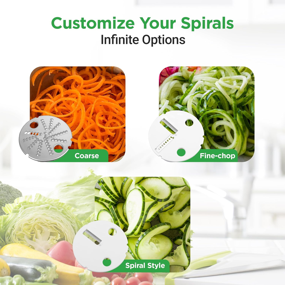 Electric Food Chopper Zoodle Maker 3In1 Vegetable Processor
