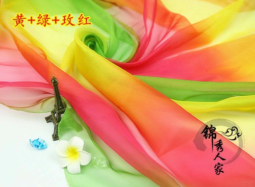 Gradient Chiffon Fabric Rainbow Dance Costume Stage DIY Clothes Dress Craft - Picture 9 of 29