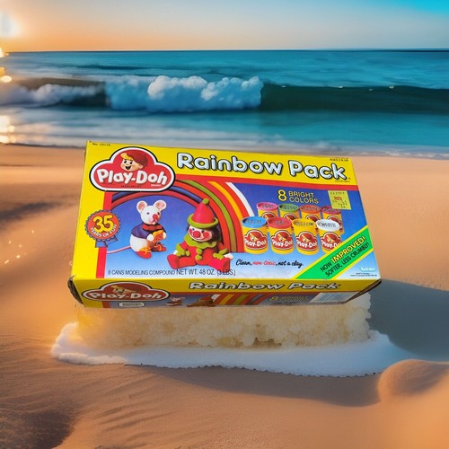 Brand New Rare Vintage Kids Toys 1991 Play-doh 8 Bright Colors Modeling Compound