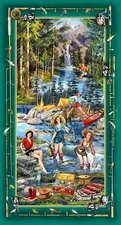 Forest Girls Gone Fishing Panel - 24in x 44in Michael Miller