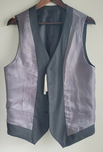 Perry Ellis Mens Vest Slim Fit Stretch Dressy Essentials Blue Black Size S M L - Picture 11 of 14