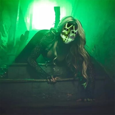 LED Maske Halloween Purge Mask LED Beleuchtung Party Unisex Party Horror