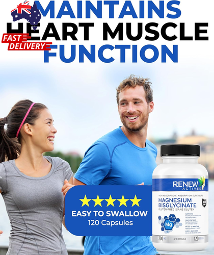 RENEW ACTIVES Magnesium Glycinate - 400MG, Relaxation & Energy, 120 Capsules, Ma - Picture 5 of 12