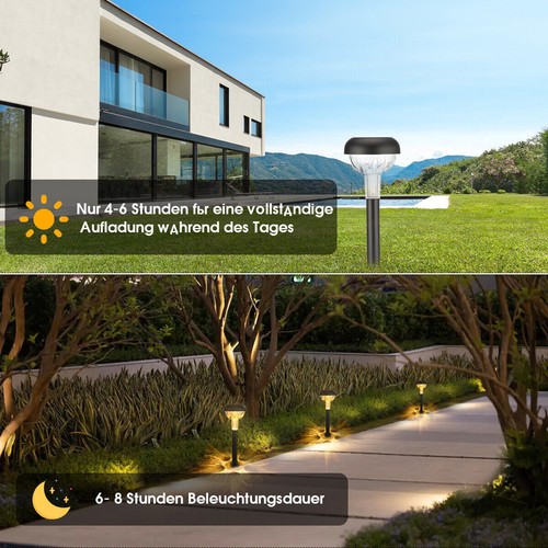 Solarleuchten Garten, 6x Set Solarlampen für Außen, LED Licht Solar Wegeleuchte - Bild 4 von 19