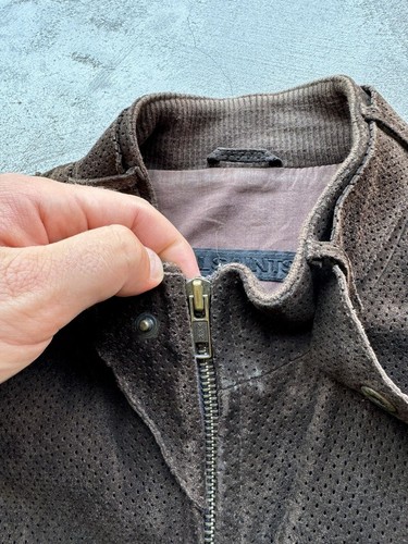 Allsaints Brown Leather Suede Biker Jacket - Picture 7 of 12