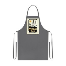 Herbal Themed Cotton Apron for Cooking, Gardening, BBQ, Gift, Kitchen Essential
