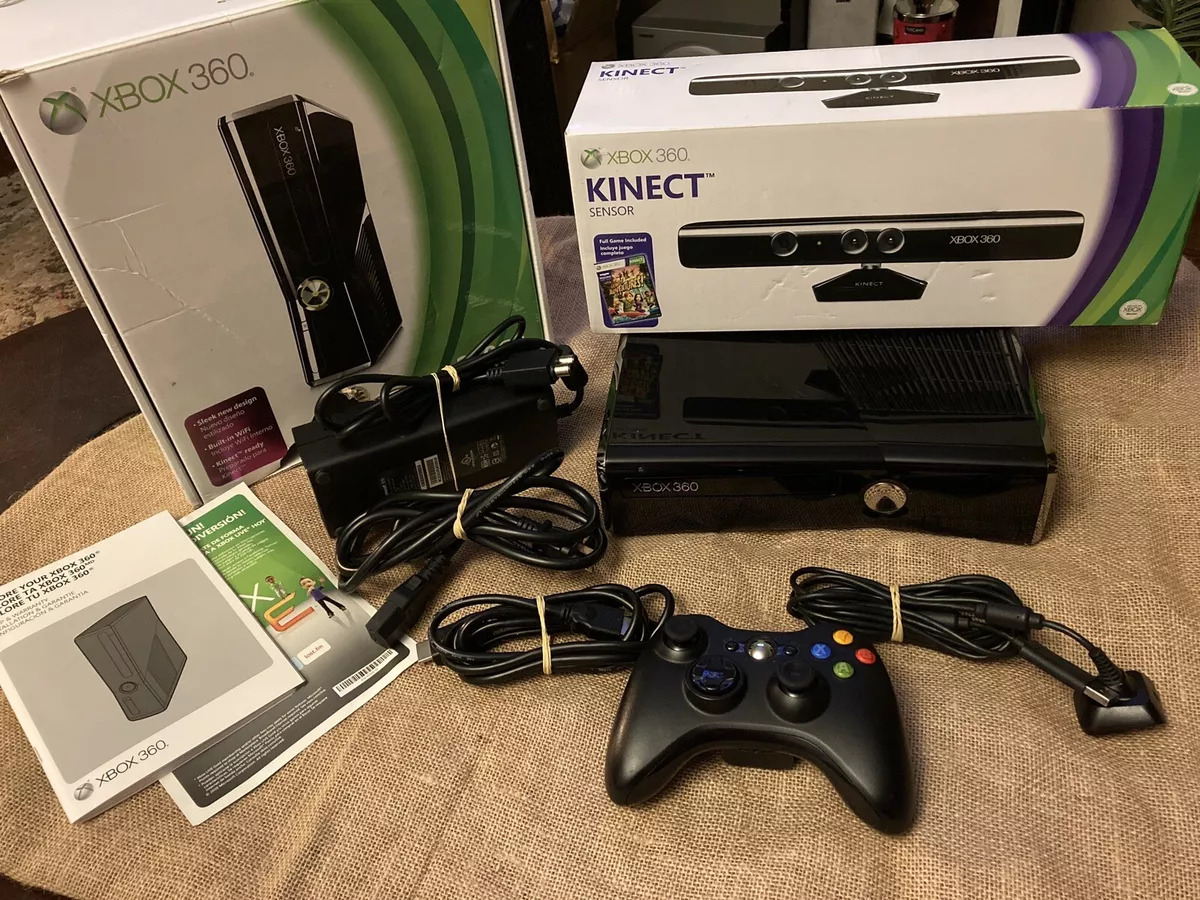 Xbox 360 250GB Bundle with Kinect Sensor Complete In Boxes (READ) w/ 4  Games!