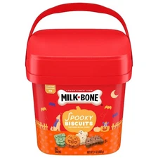 Milk Bone Spooky Biscuits, Halloween Dog Treats, 24oz Pail