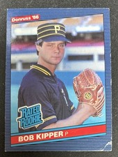 1986 Donruss Bob Kipper Baseball Rookie Card (RC) 44 Pirates Pitcher Poor Crease. rookie card picture