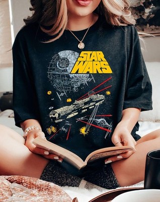 Star Wars Millennium Falcon TIE Fighters Battle Galaxy's Edge Tshirt Men Women
