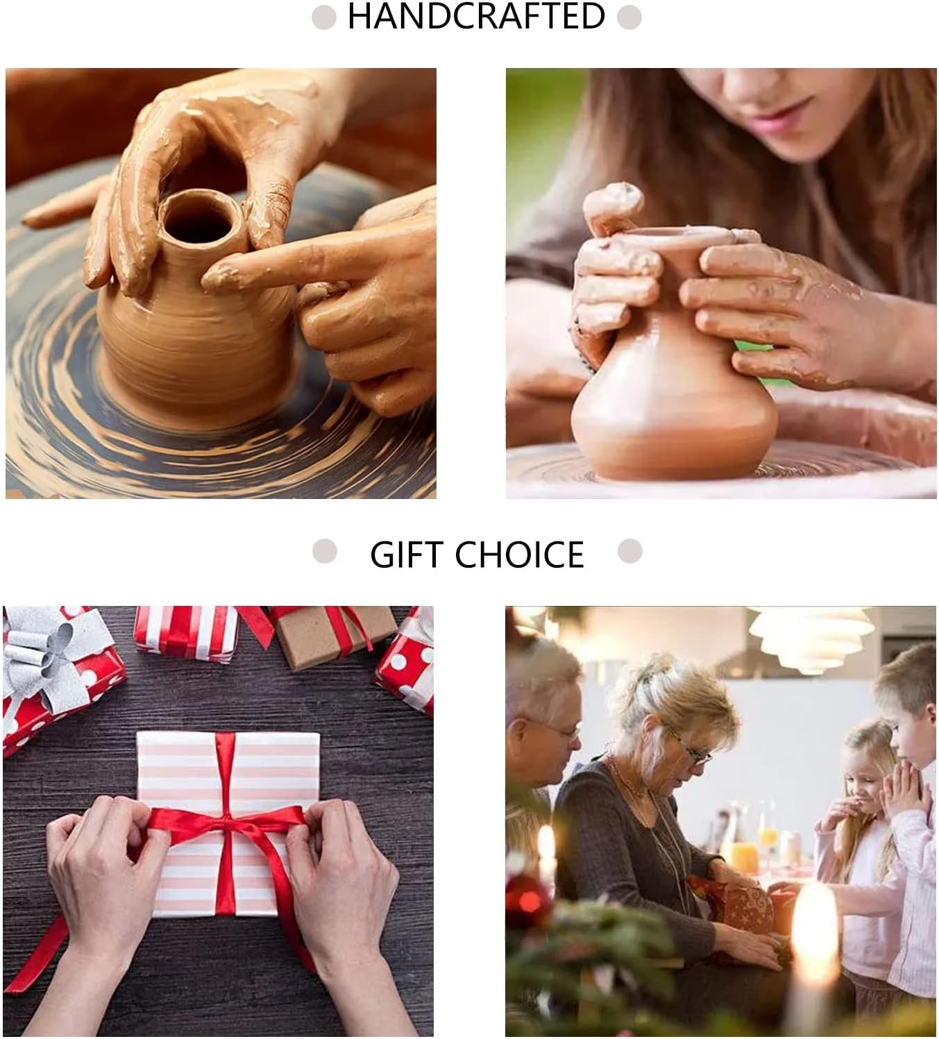 Handmade Off-White Vases for Home Decor - Set of 2 Stylish Flower Holders thumbnail 9