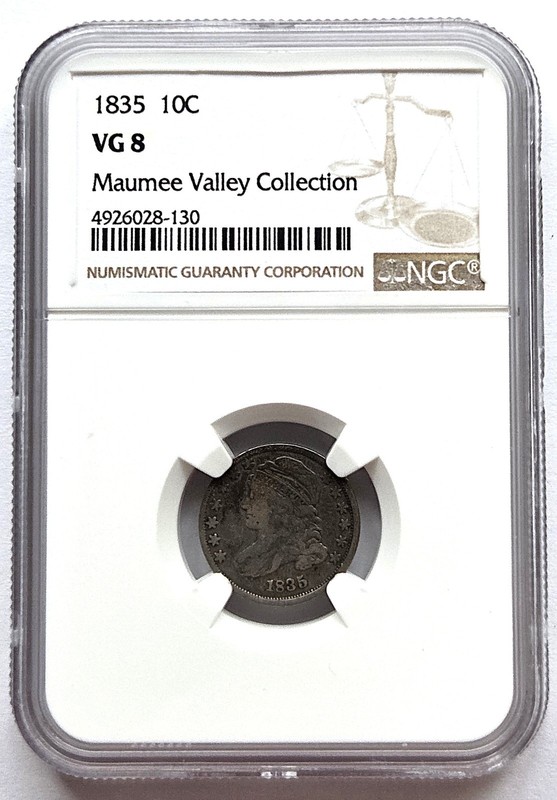 1835  10 Cents , NGC VG 8, nice silver coin         # 1042, #27-15